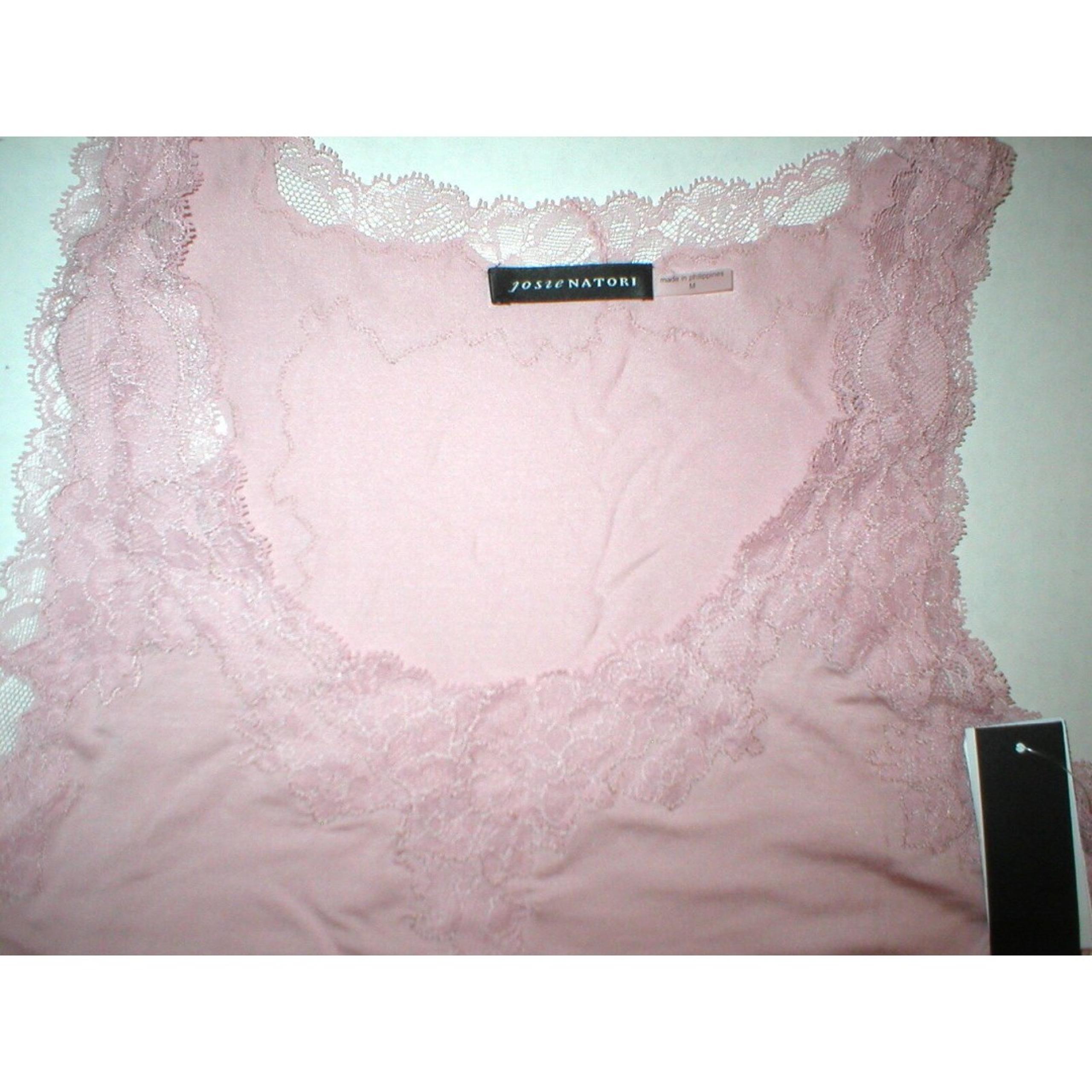 NWT $195 New Designer Josie Natori Silk Camisole Top Pink Tank M Rose Womens