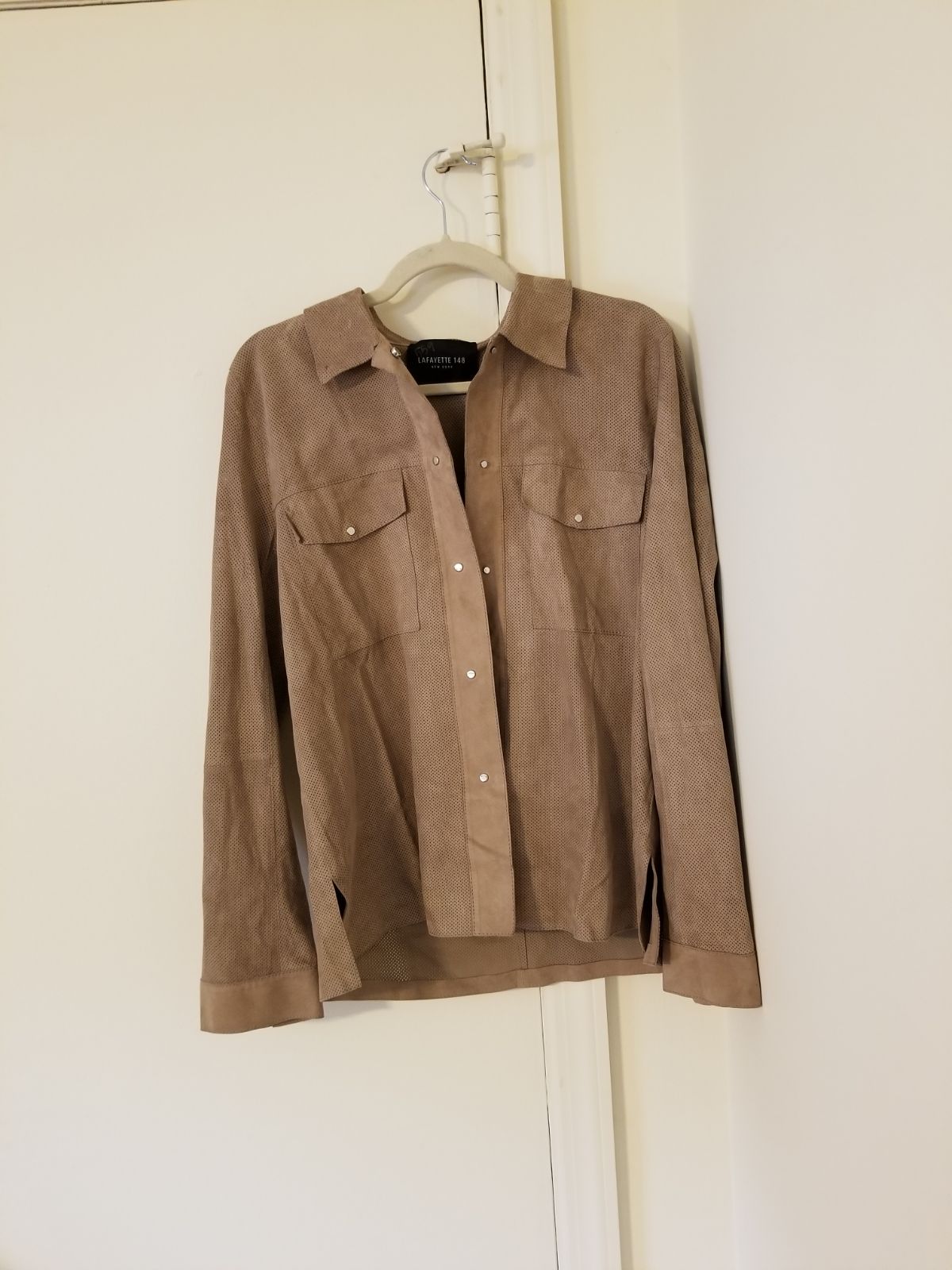 Lafayette 148 Leather Suede Coat SZ 10