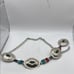 Silver Tone Chain Conchos Beaded Waist Belt Najavo Taiwan Accessory Stylish