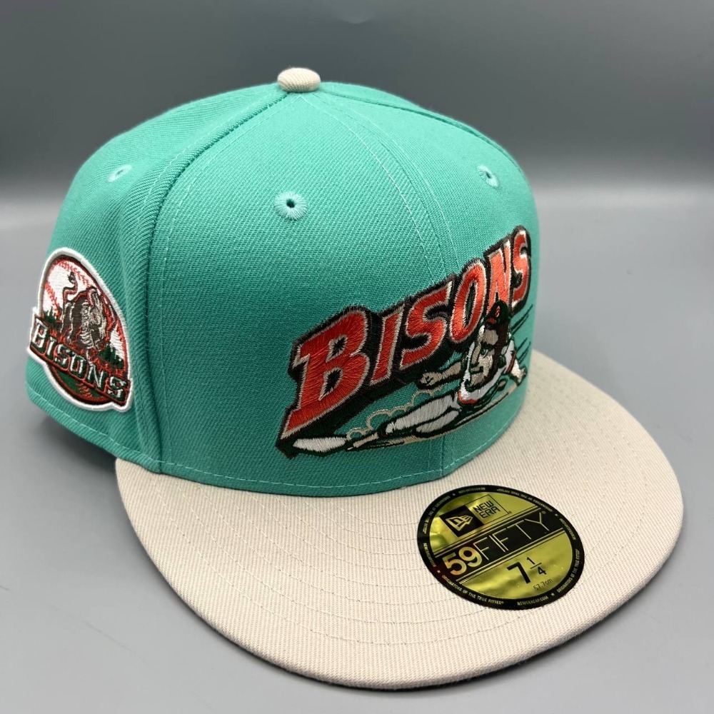 Buffalo Bisons Hat Men 7 1/4 Blue 59Fifty New Era MiLB Fitted Cap