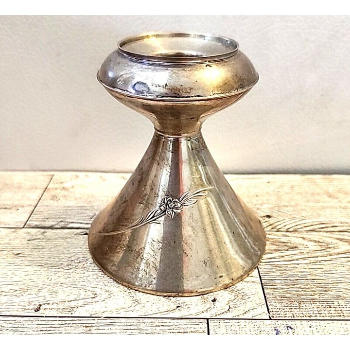 Gorham Sterling Silver Weighted Candlestick Vintage 3.5 Tall Slight Tarnishing