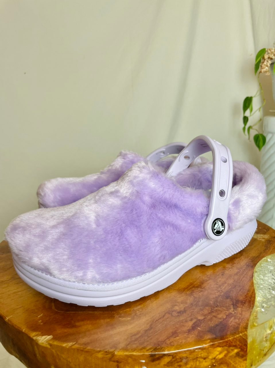Crocs fleece covered clogs