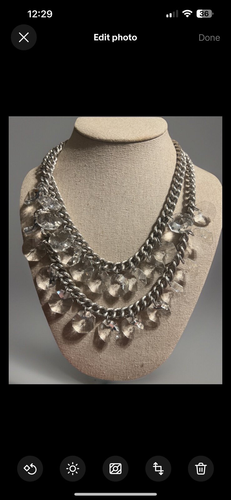 Retired RARE Stella & Dot Byblos Crystal Chandelier Double Chain Necklace