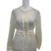 Vintage 70s Sheer Lace-Trim Robe Dressing Gown Long Sleeve Yellow size Medium