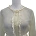 Vintage 70s Sheer Lace-Trim Robe Dressing Gown Long Sleeve Yellow size Medium