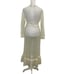 Vintage 70s Sheer Lace-Trim Robe Dressing Gown Long Sleeve Yellow size Medium