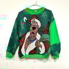 Scooby Doo!! Christmas sweater! Reworked tapestry blanket sweatshirt! Medium!