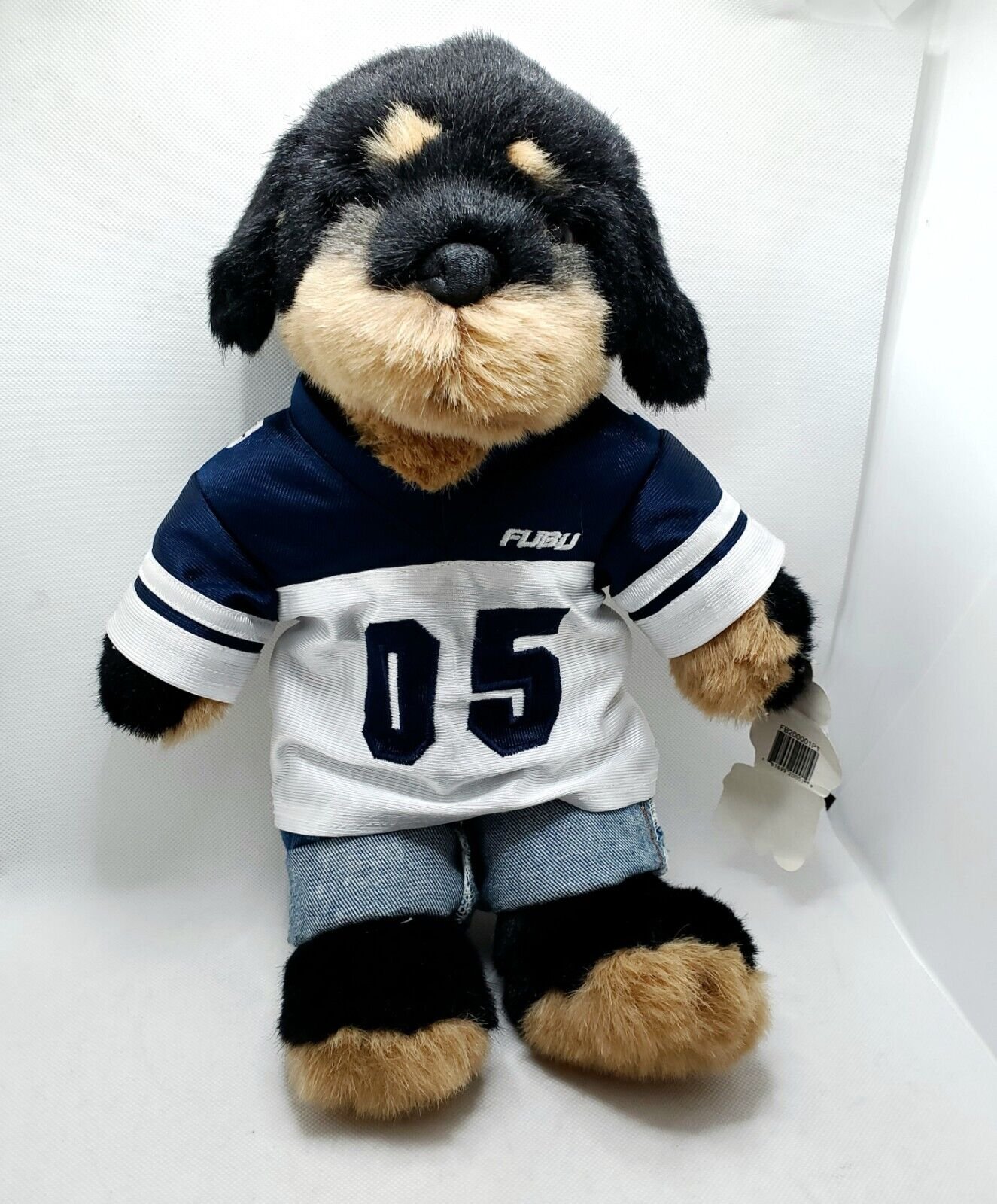 FUBU Plush Dog with Tag 16 Jersey & Jeans Outfit Animal Toy Rare