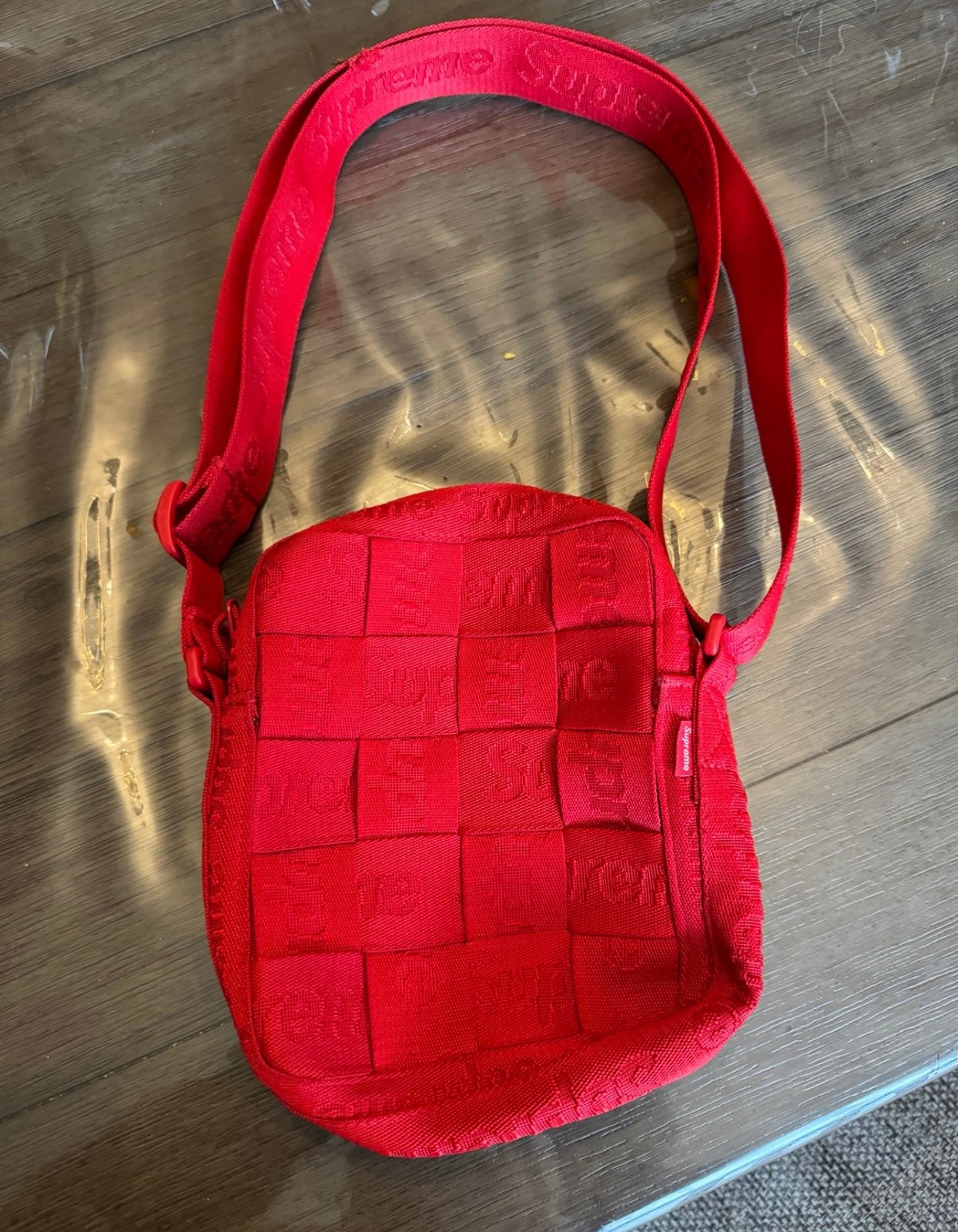 Supreme shoulder woven bag