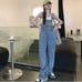 All-in-one jumpsuit overall denim pants.