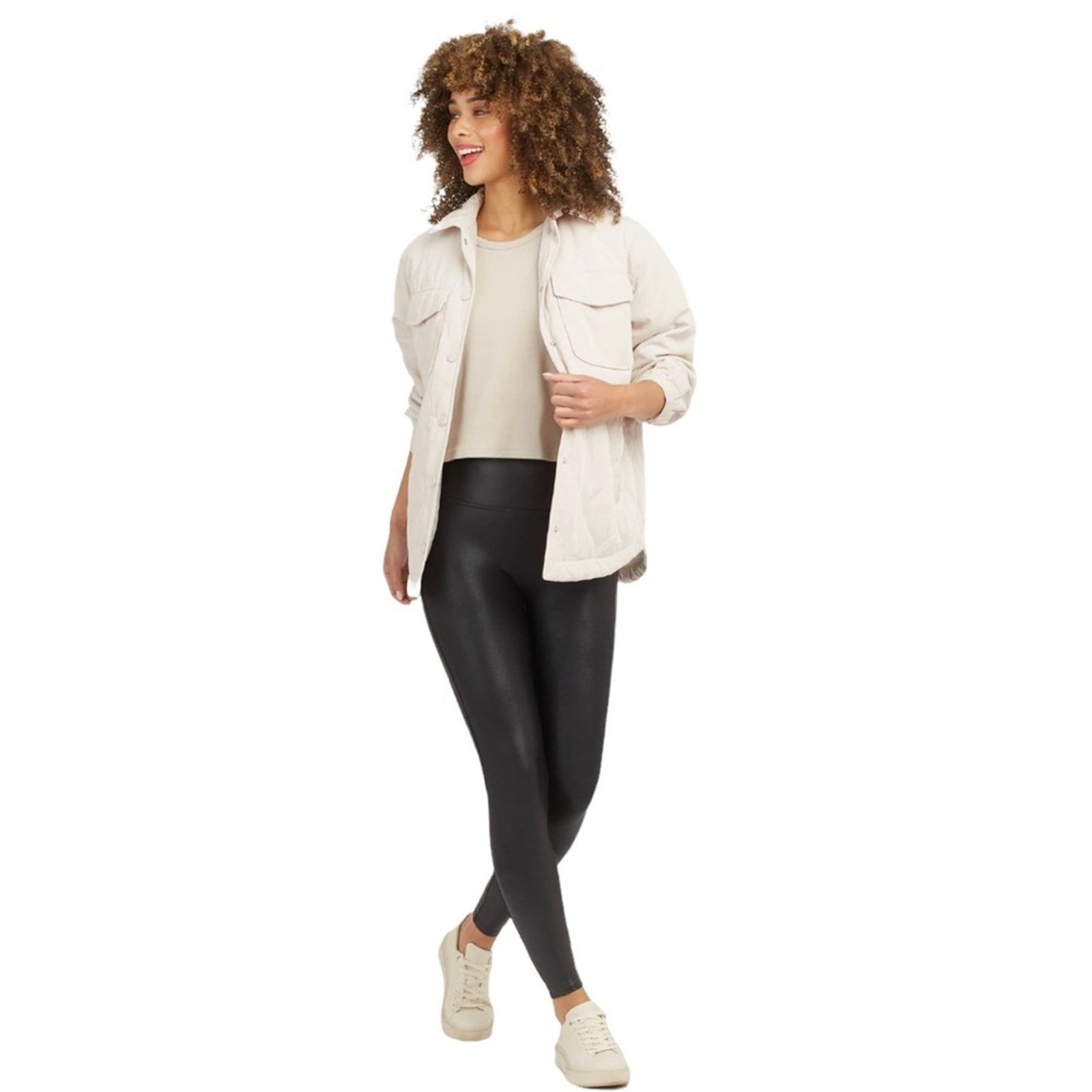 SPANX Faux Leather Leggings SIZE MEDIUM