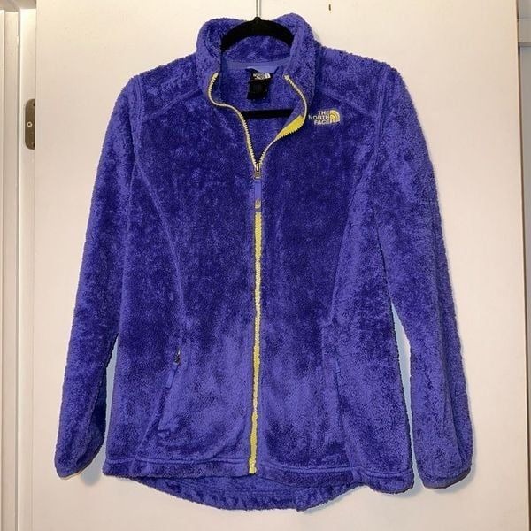The North Face Girls Kids Purple Sherpa Fuzzy Zipper Jacket XL GUC