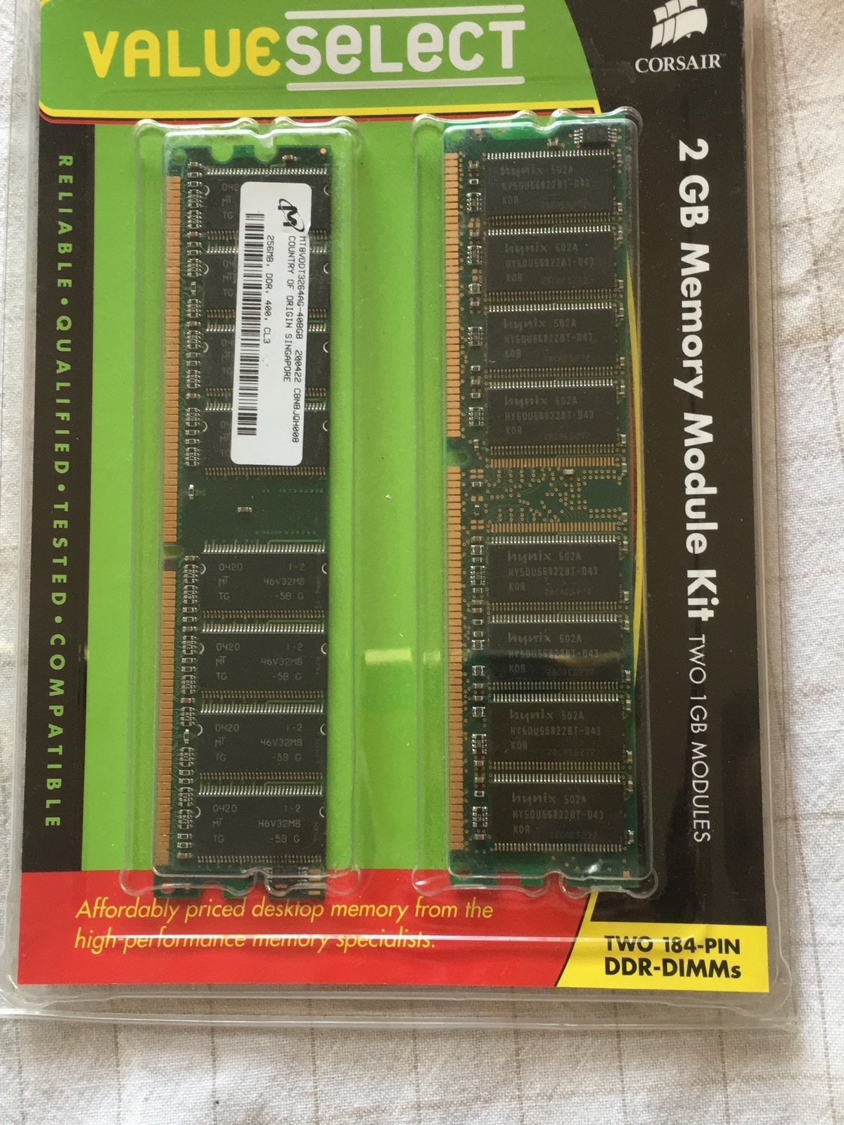 CORSAIR 2GB MEMORY MODULE KIT