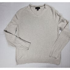 Banana Republic V-Neck Sweater Cotton/Cashmere/Silk Blend Men Size Large Beige