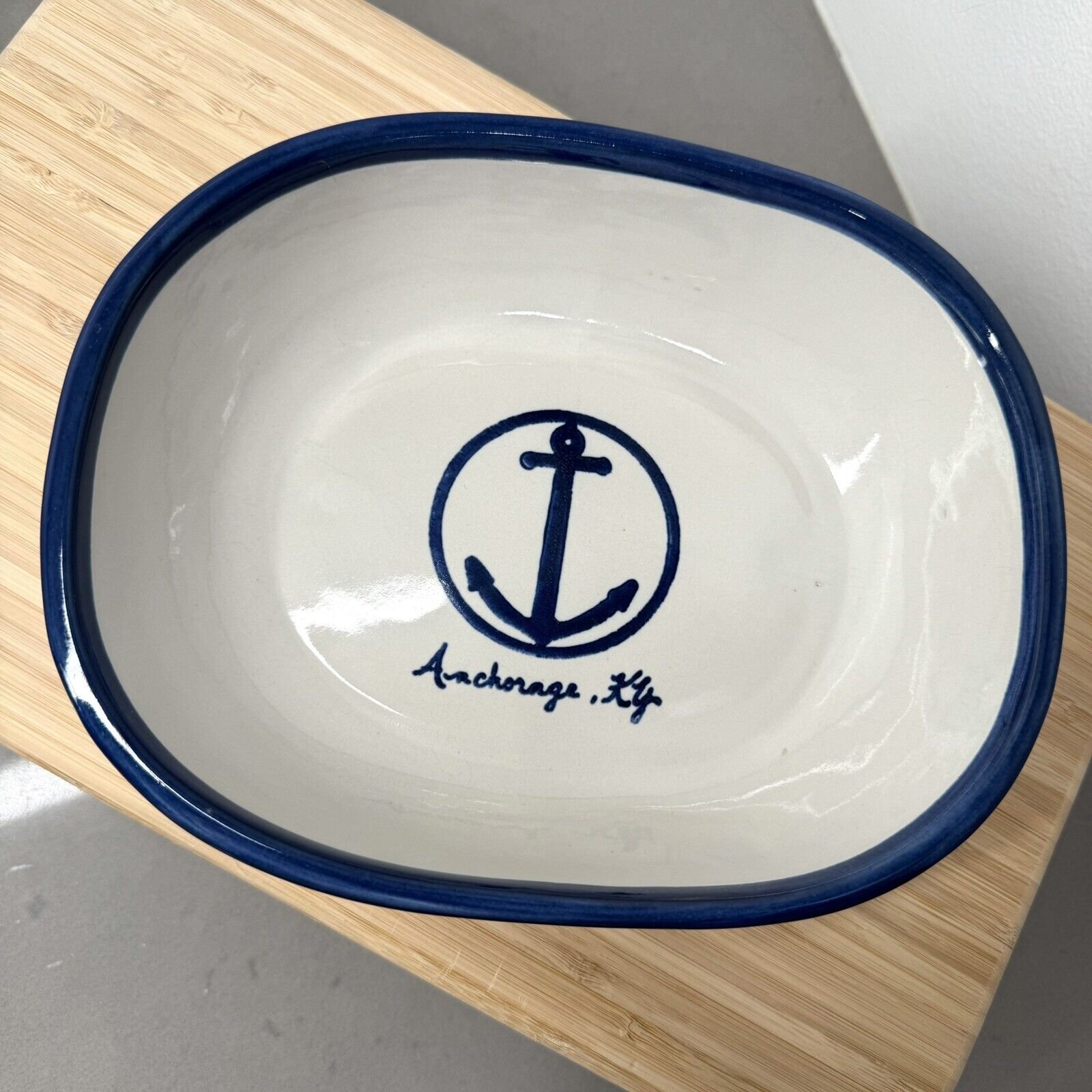 Louisville Stoneware Anchorage, Kentucky Serving Dish Platter Pottery Nautical