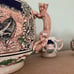 Rare Vintage German Animal Punchbowl Set