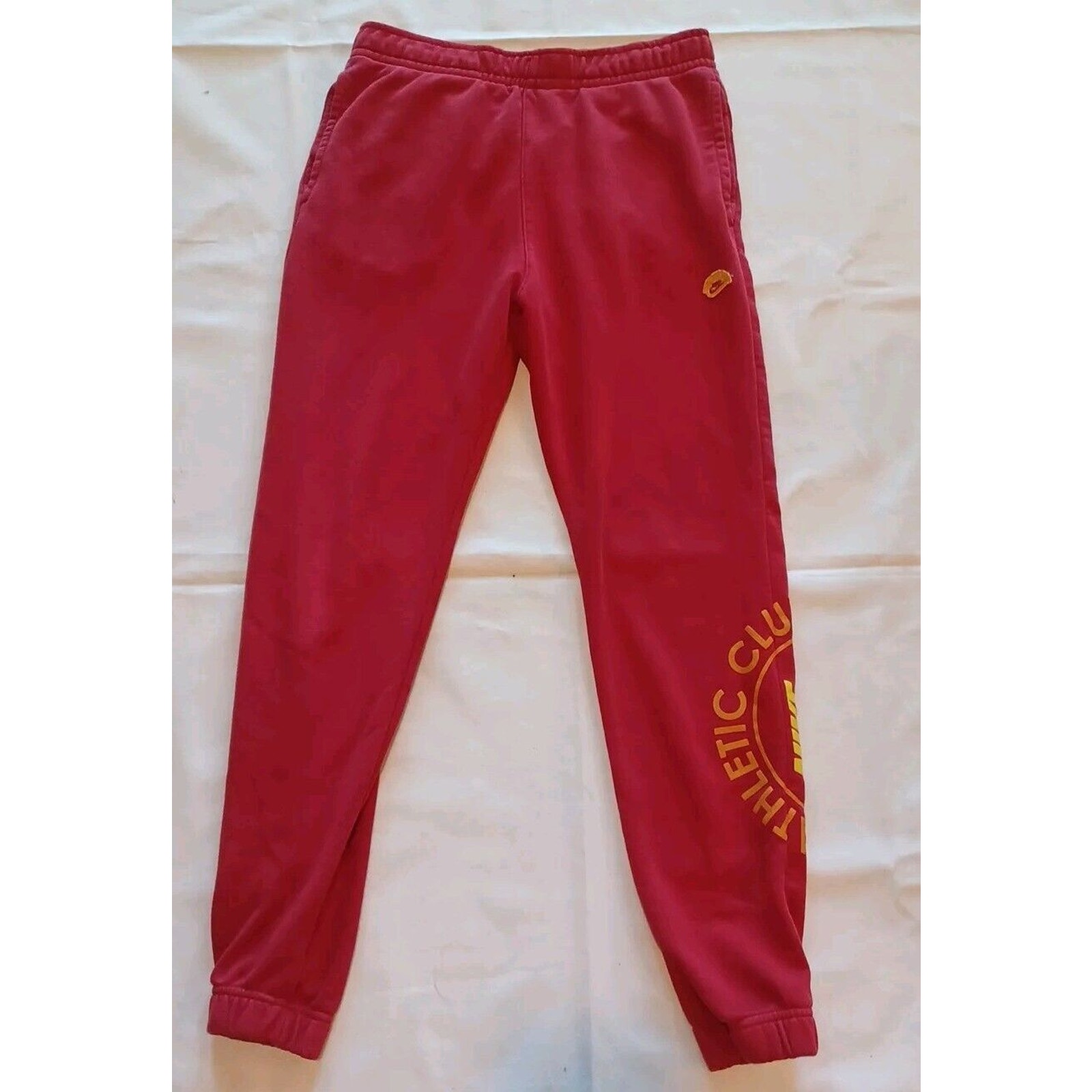 Nike Athletic Club Retro French Terry Sweatpants Size Small Gym Red