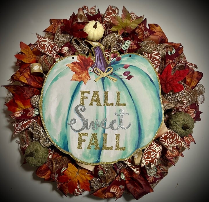 Handmade thanksgiving Wreath pumpkins autumn decorations