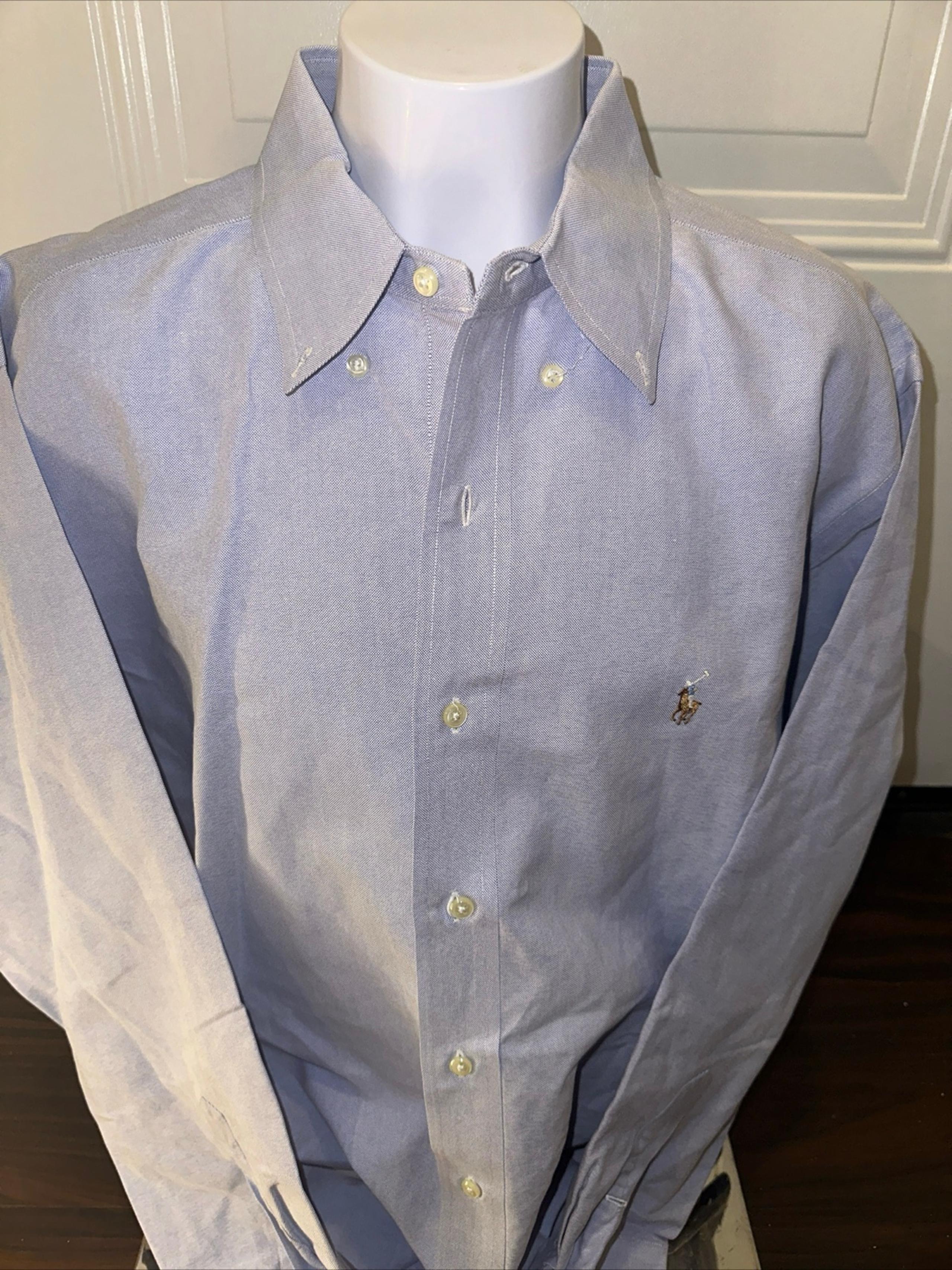 80’s VINTAGE RALPH LAUREN  Men’s 16-33 Blue Jean Polo Button Down Shirt Dress