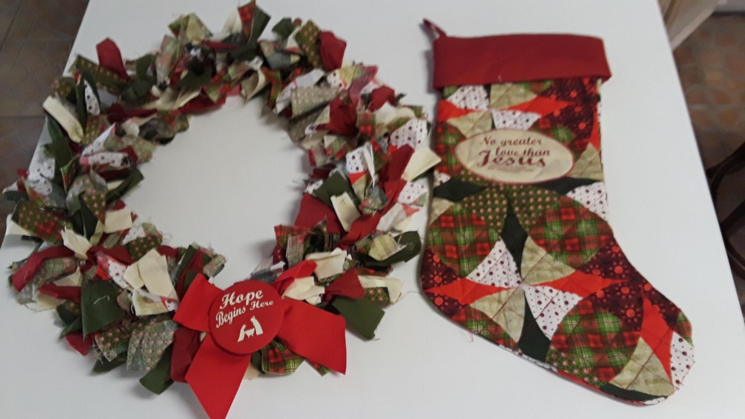 Christmas Stocking & Wreath