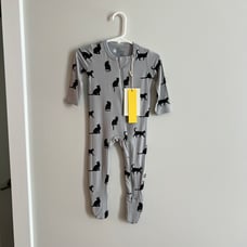 kyte baby black cat footie