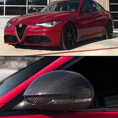 Brand New 2017-2024 Alfa Romeo Giulia Real Carbon Fiber Mirror Covers Caps