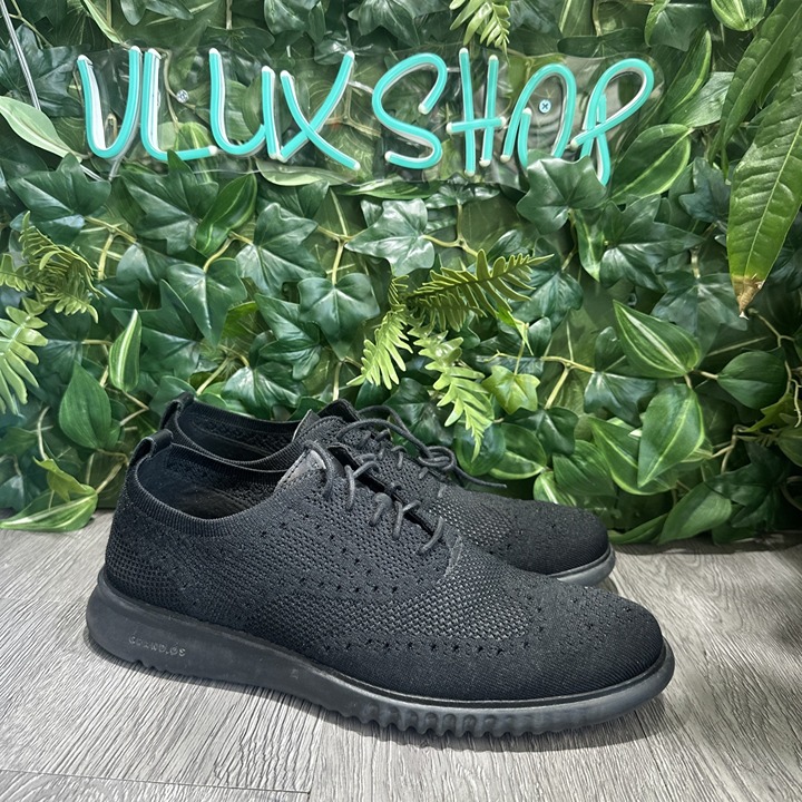 Cole Haan 2.ZeroGrand Black Stitchlite Wingtip Oxfords Derby Men Sz 10.5 C28527