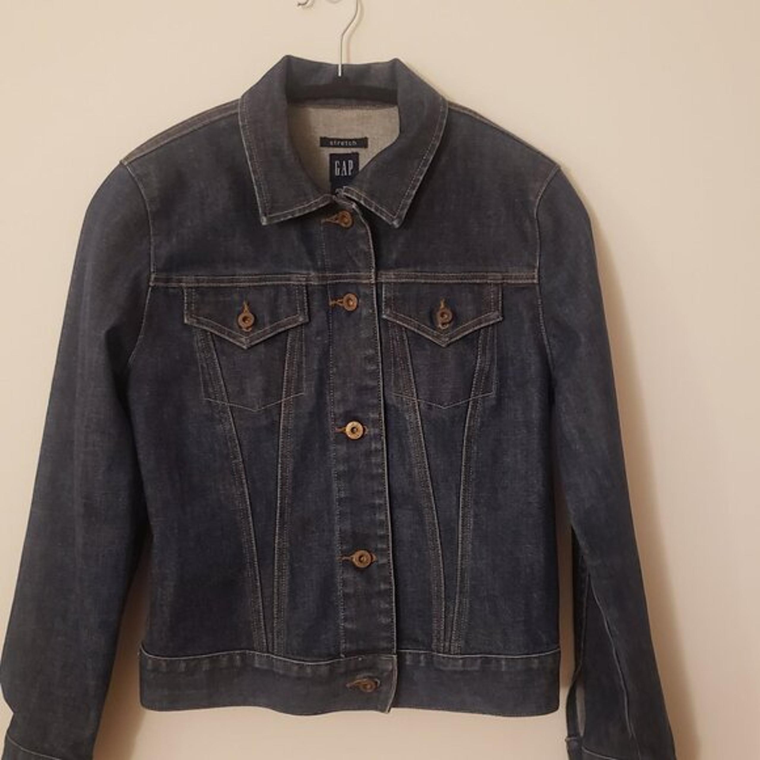 Gap Y2K Women's Dark Wash Denim Stretch Jacket~ Size Medium