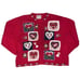 Vintage Y2K Red Valentines Heart Patch Button Up Cardigan