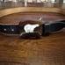 Vintage Leather Belt Brown Polar Bear Buckle DOT 34 31-36
