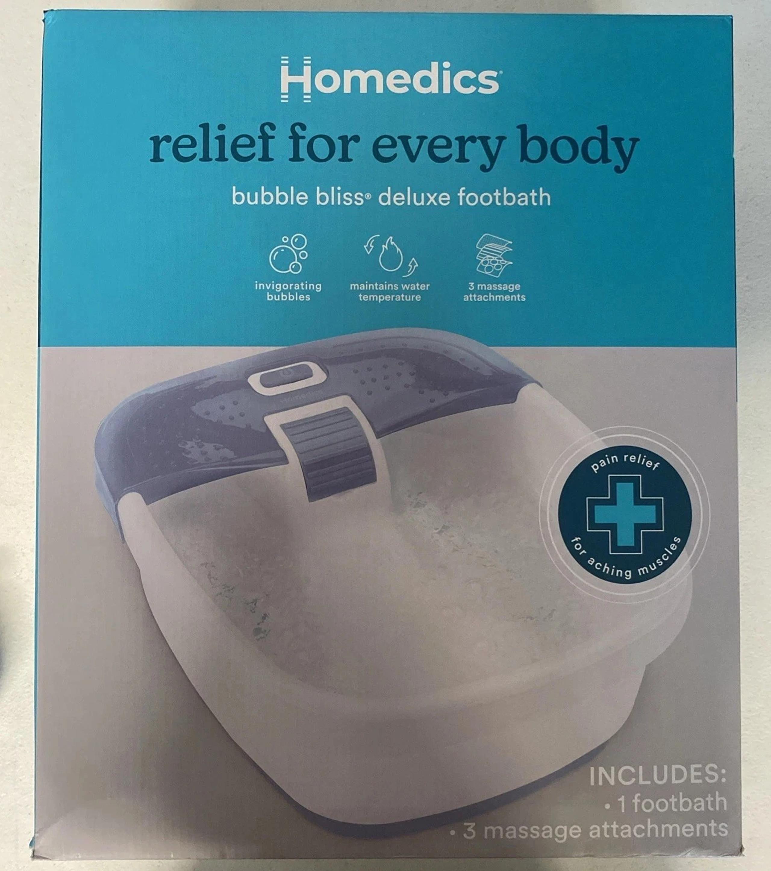 Homedics Bubble Bliss Deluxe Foot Spa - New / Sealed Free Shipping