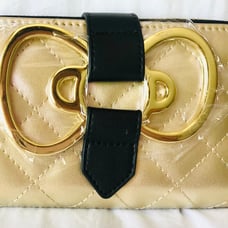 RARE Sanrio Loungefly 50th Anniversary Hello Kitty Bow Gold Wallet