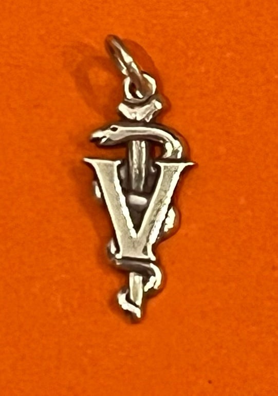 James Avery Retired Silver Veterinarian Caduceus Charm
