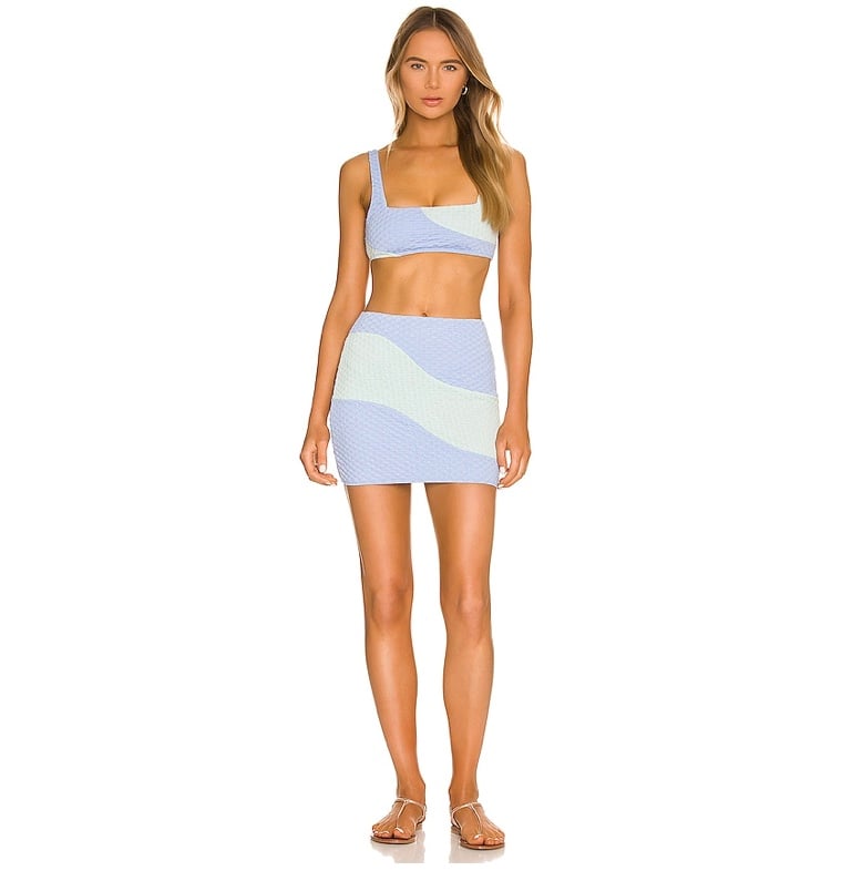 NWT Lovers and Friends Catcha Wave Mini Skirt in Blue Seafoa XS