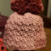 Burgandy ombre baby blanket and beanie.