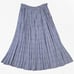 80s Vintage Blue White Plaid Liz Sport Linen Blend Pleated Midi Skirt Size 10