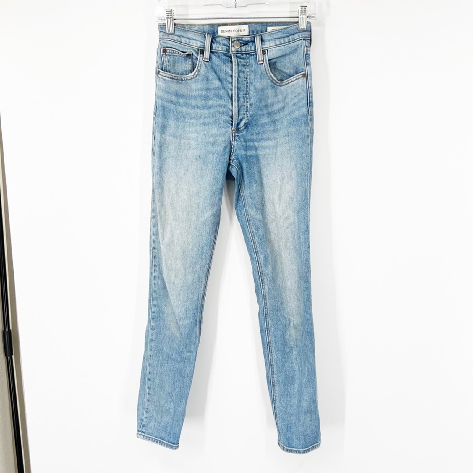 Denim Forum The Yoko High Rise Slim Jeans Button Fly