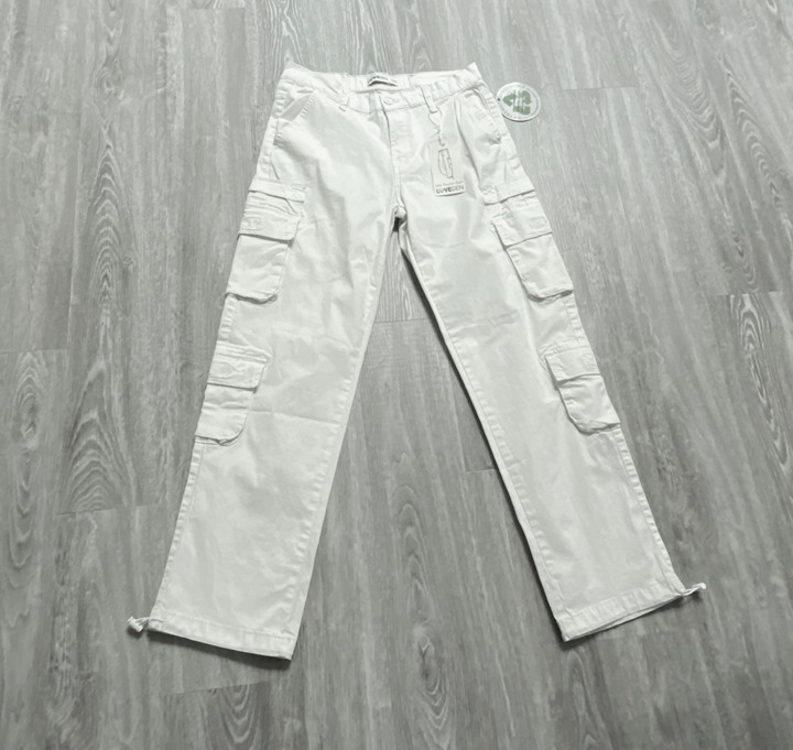 Y2K Junior High Rise Stretch Cotton Utility Parachute Cargo Joggers Pants 11/31
