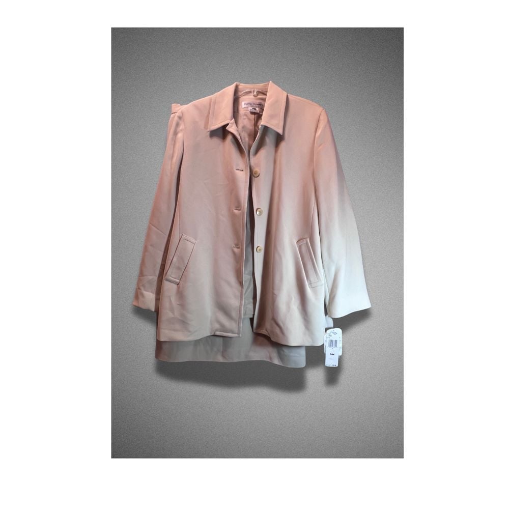 NWT Rena Rowan Suit Jacket 14 129 Skirt 16 89 Paper Neutral Color *Small Spot*
