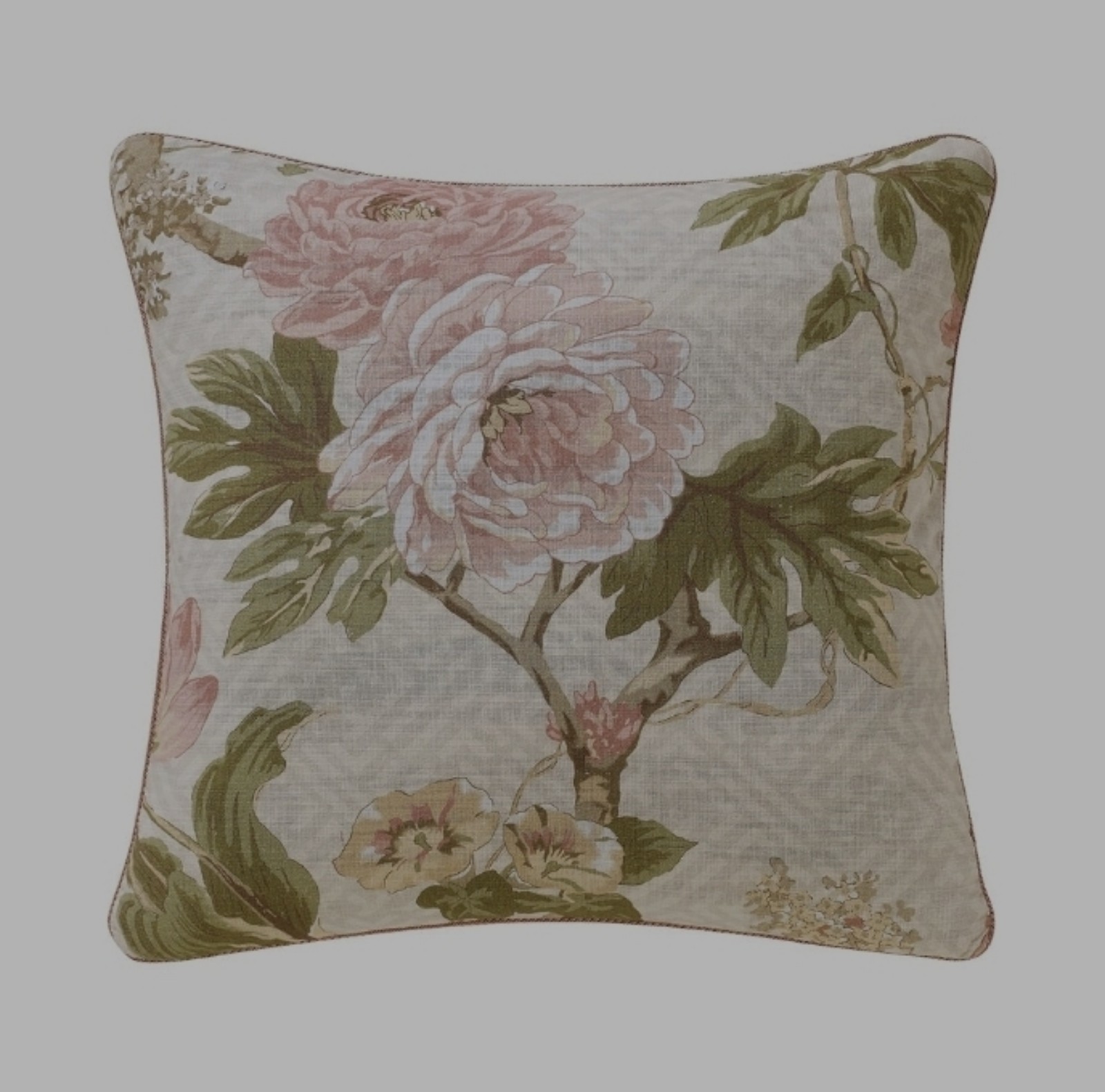 Rose Tree Floral Decorative Throw Pillow 18x18 Mariella Blush Flowers