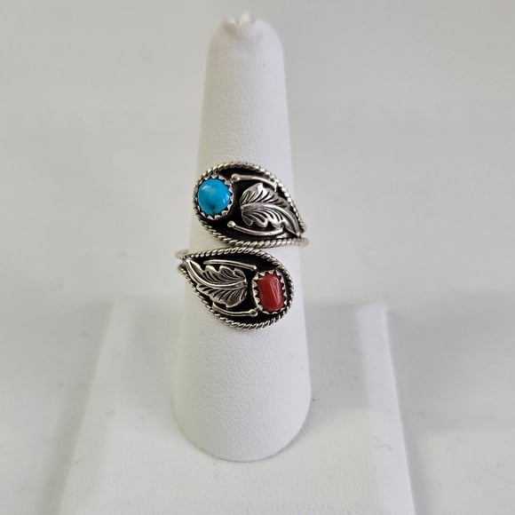 Sterling Silver 925 Native American Leaf Design Ring