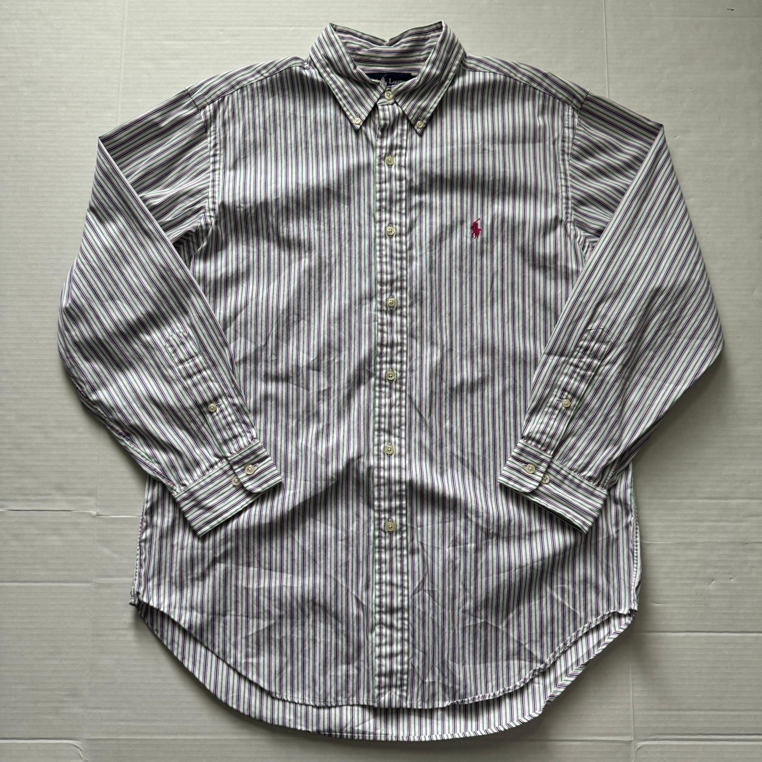 Polo Ralph Lauren Dress Shirt Men's 16.5 32/33 Multicolor Striped Classic Fit