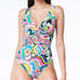 Bleu by Rod Beattie Keyhole Ruched-Waist One-Piece Swimsuit size 10 NWT