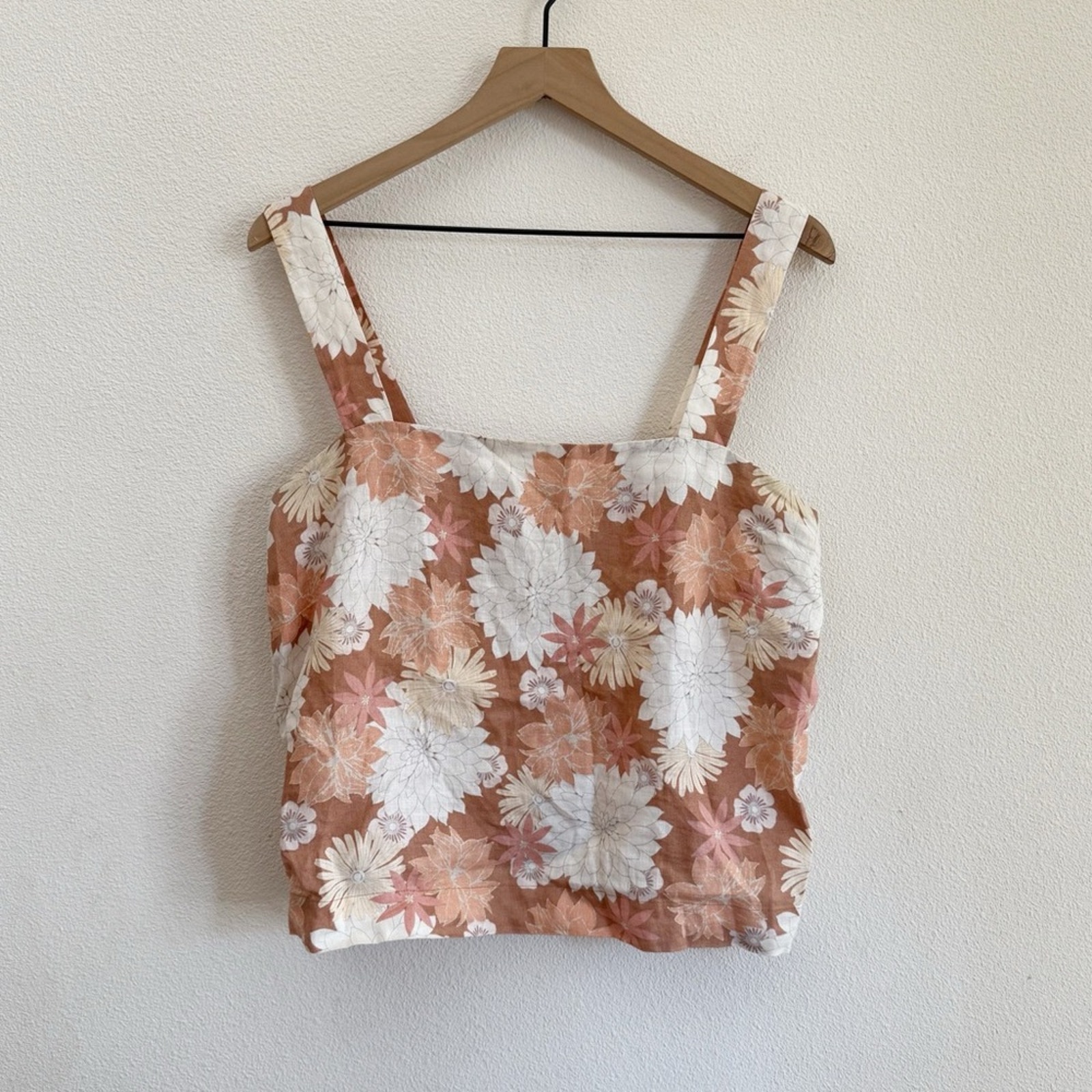 Faherty Summer Sands Linen Tank In Warm Jicaro Island Large