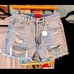 Signature 8 Distressed Denim Shorts