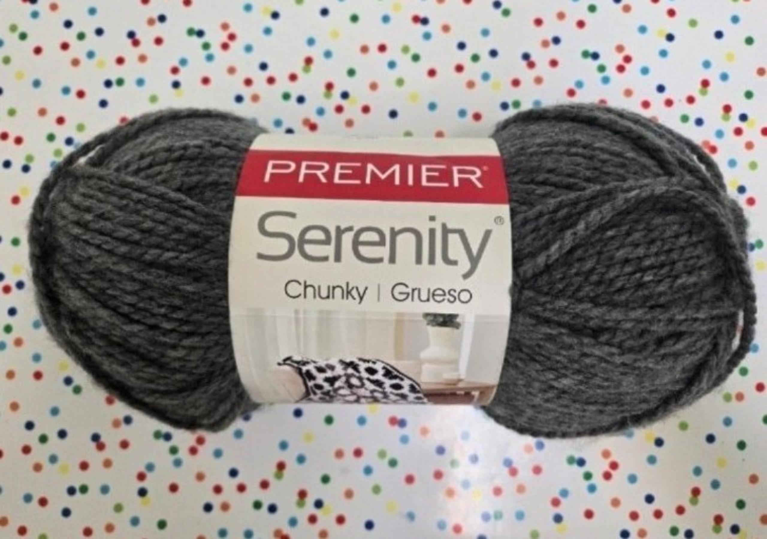 JUMBO PREMIER SERENITY CHUNKY YARN GREY 10.5 oz 328 yards