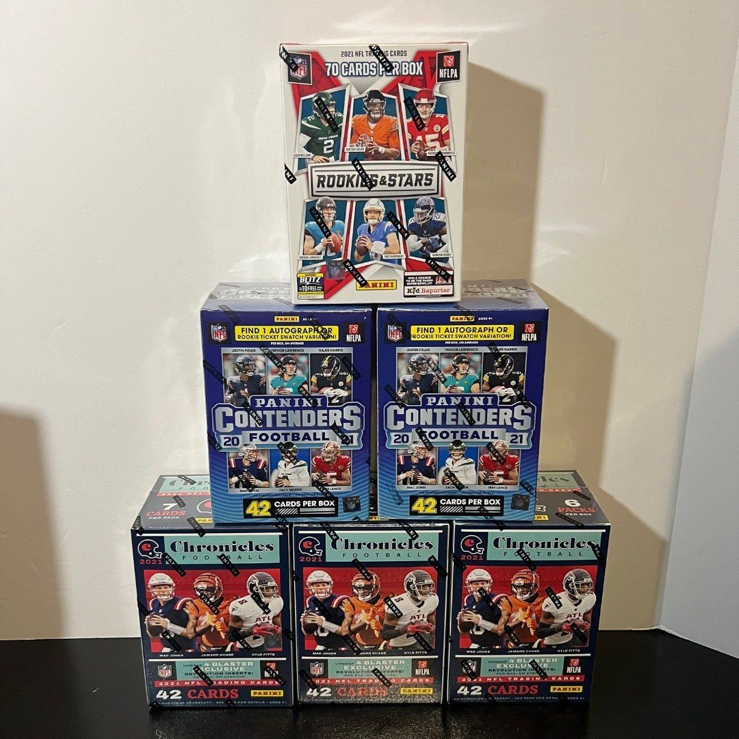 2021 Panini NFL football blaster boxes rookies & stars, contenders, chronicles