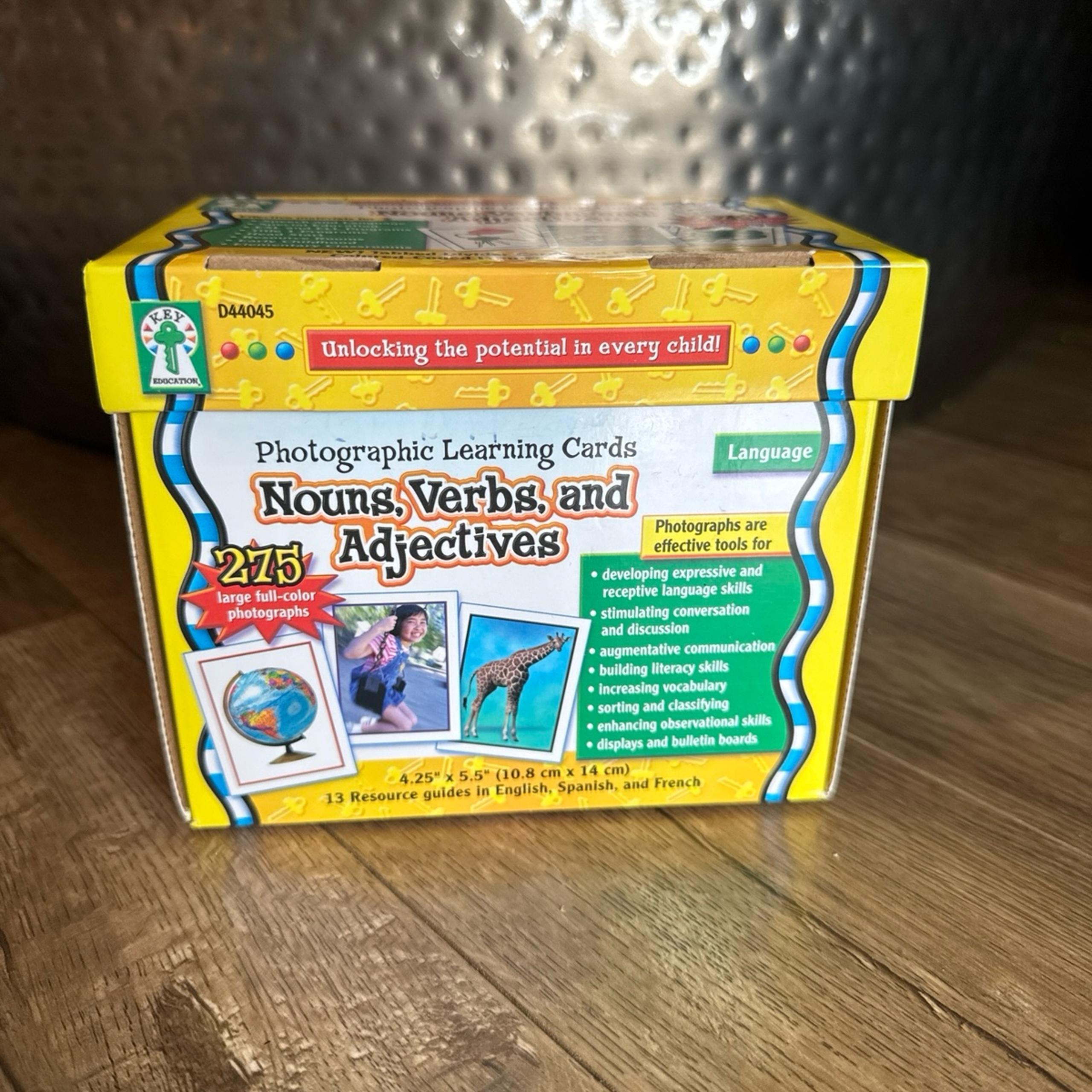 Nouns Verbs Adjectives Key Education Publishing Staff Flash Cards ESL Photograph