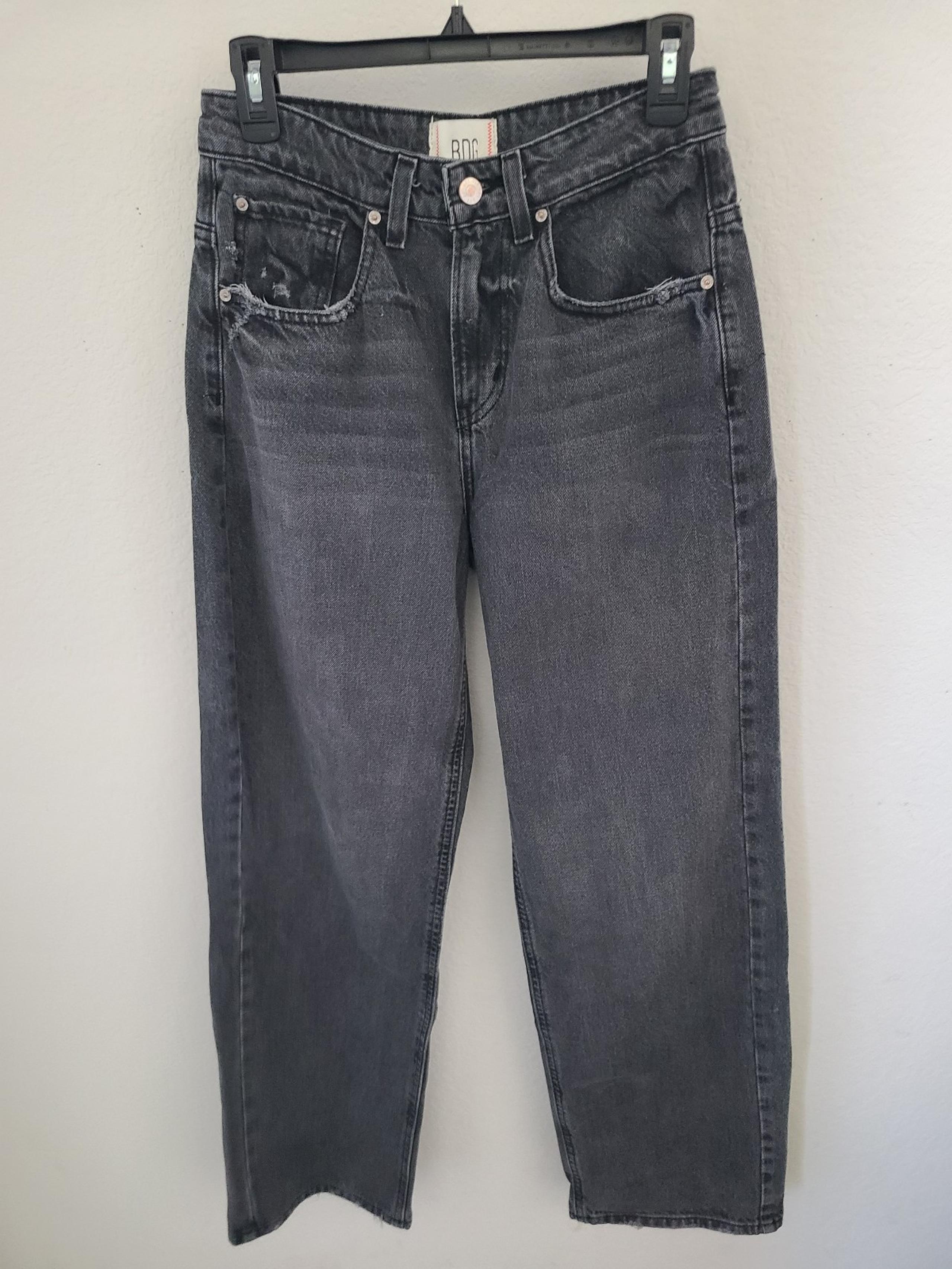 BDG Urban Outfitters Jeans Tapered Baggy Distressed Women’s Size 26, Black