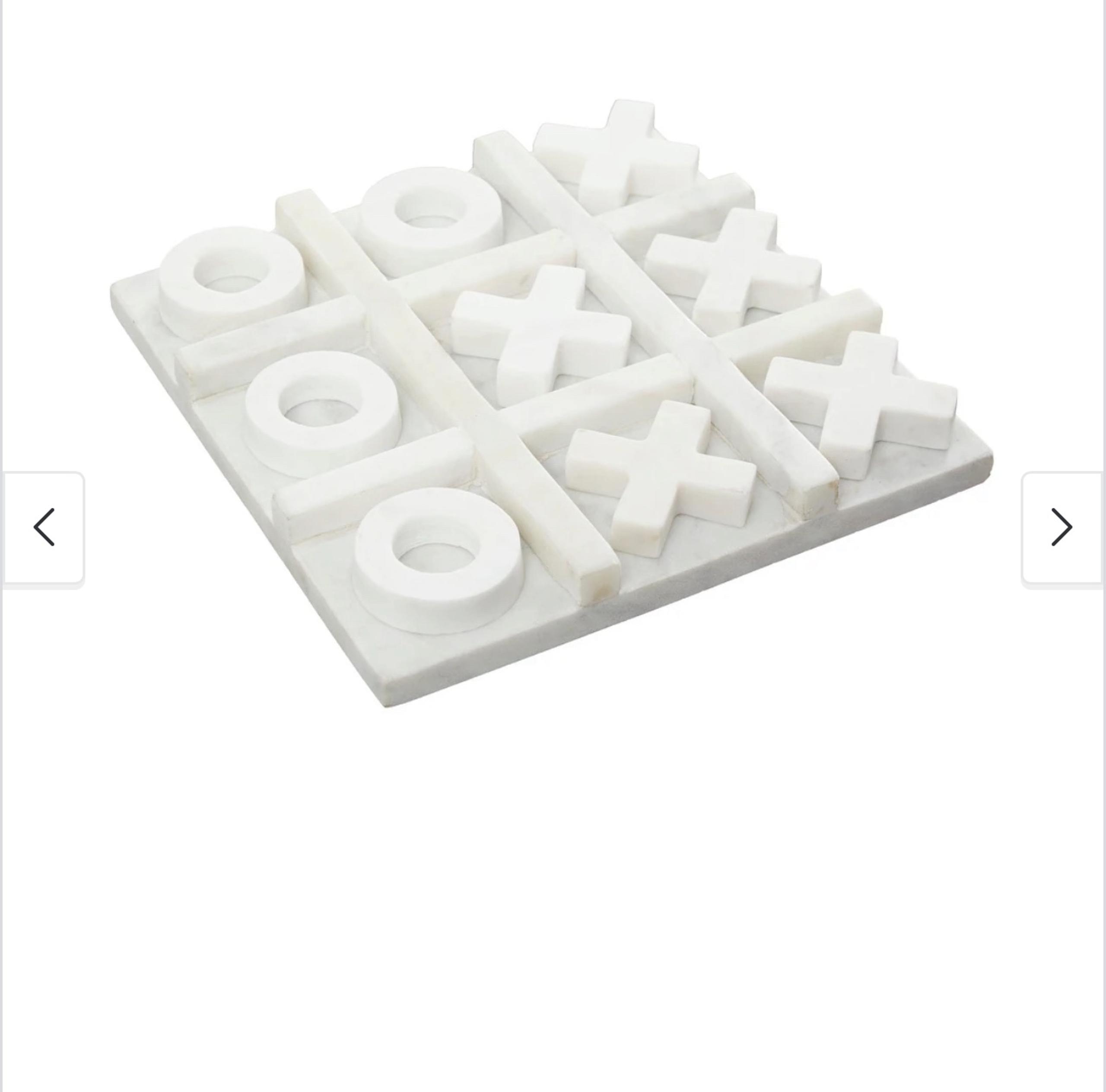 White Marble Tic Tac Toe Game Set